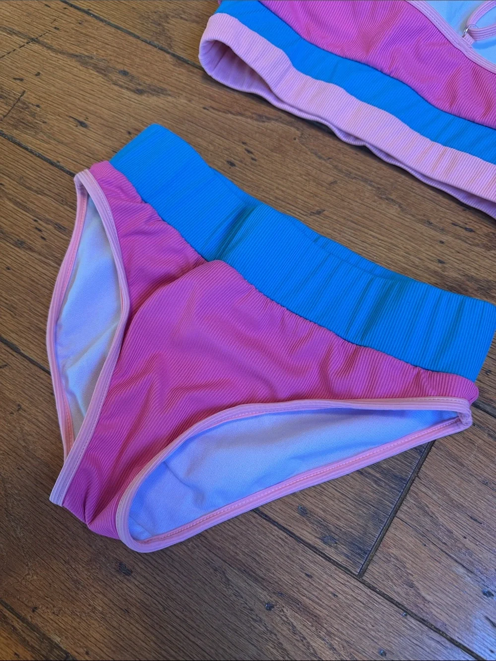 Andy & Evan Youth Ribbed Color block Bikini Set